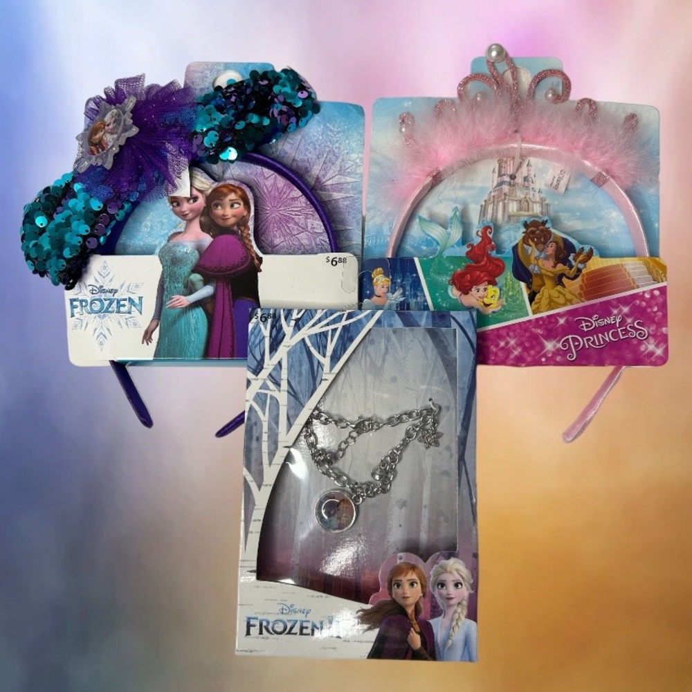 NEW Disney Princesses Headbands & Charm Bracelet